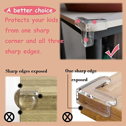 saicheek 4Pcs Small(Length: 1.4inch) Silicone Corner Protector Baby Proofing Table Corner Protectors for Baby Strong Adhesive T Shaped Baby Head Protector Table Corner Protectors for Furniture (4) - Image 3